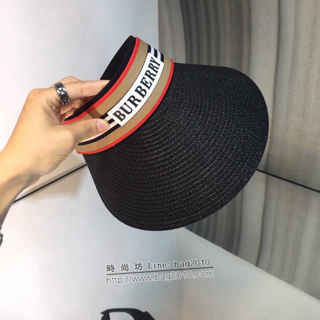 Burberry爆款女士帽子 巴寶莉新品空頂帽髮夾 巴寶莉編織草帽  mm1241